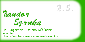 nandor szrnka business card